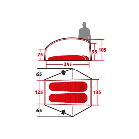Exogen 2 XL Innenzeltlänge 245 cm – Zelt für große Personen
